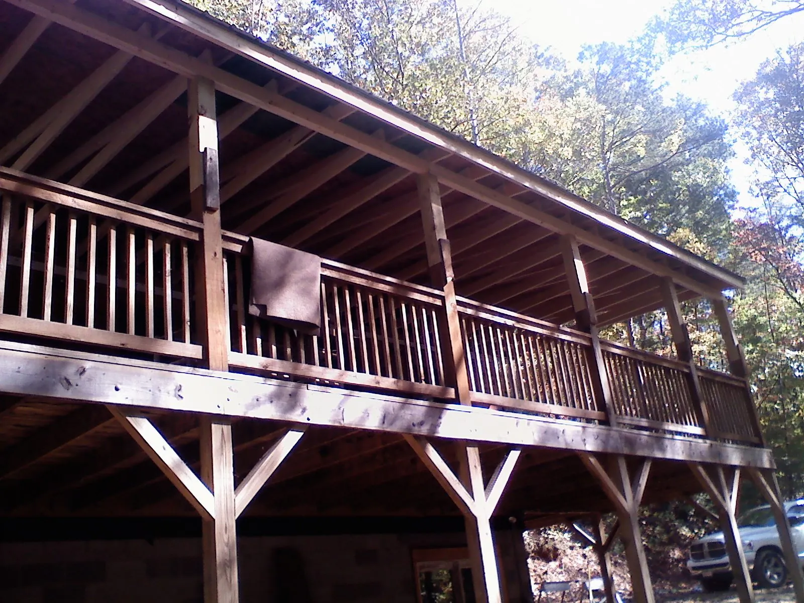 Timber framing under a new elevated porch and deck — Roof Leak Repair in Nelsonville by Roofing Brothers
